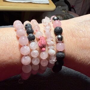 ROSE QUARTZ SET OF (4) BRACELETS